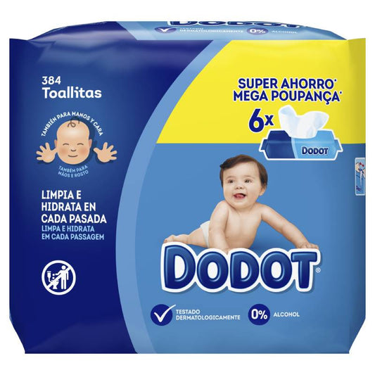 Dodot Toallitas Para Bebé 6 Paquetes, 384 Toallitas