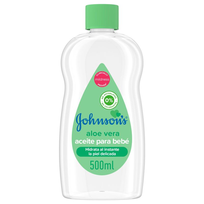 Johnson'S Baby Aloe Vera Aceite, Hidrata y Nutre Al Instante, 500 ml