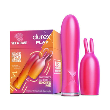 Durex Conejito Vibrador 2 en 1, Vibe & Tease