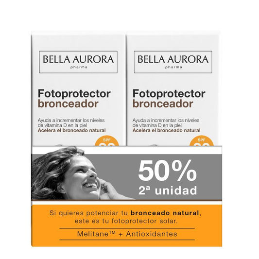 Bella Aurora Duplo Fotoprotector Solar Bronceador Spf30, 50+50 ml