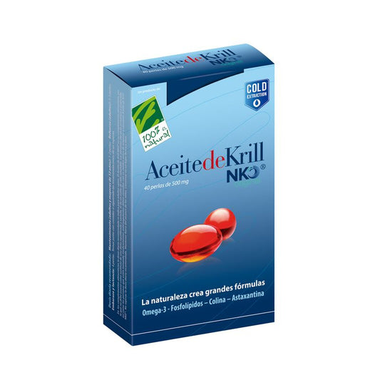 100%Natura Aceite De Krill Nko , 40 cápsulas   