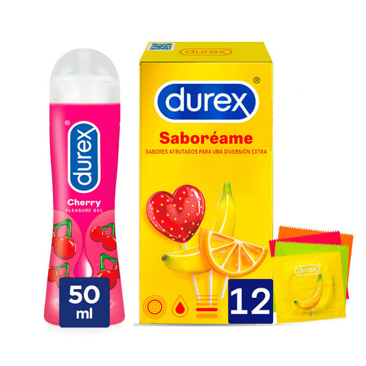 Durex Pack Saboreame 12 Preservativos + Lubricante Cereza 50 ml