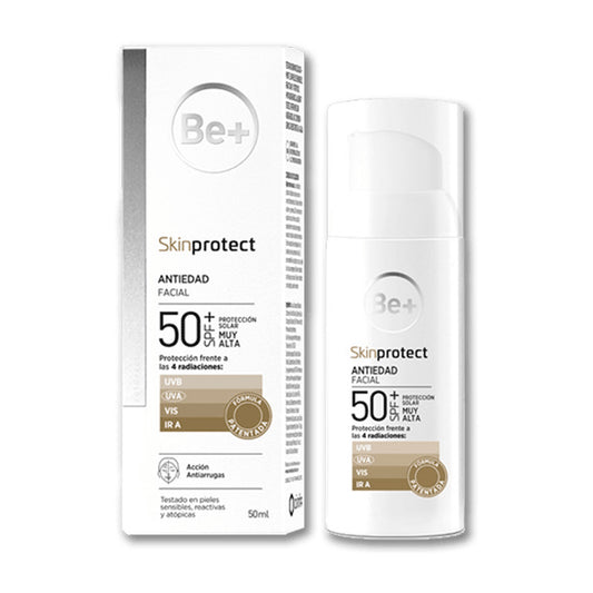 Be+ Skin Protect Emulsion Antiedad Facial Fotoprotector SPF 50+, 50 ml