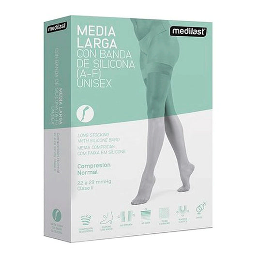 Medilast Media Larga Compresion Normal En Blanco, Talla Mediana