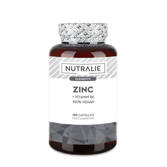 Nutralie Zinc Con Vitamina B6 Acné Pelo Piel Vegano  , 120 cápsulas