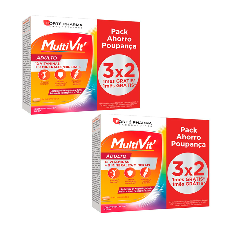 Forté Pharma Duplo Energy Multivit Adulto, 2 x 84 comprimidos