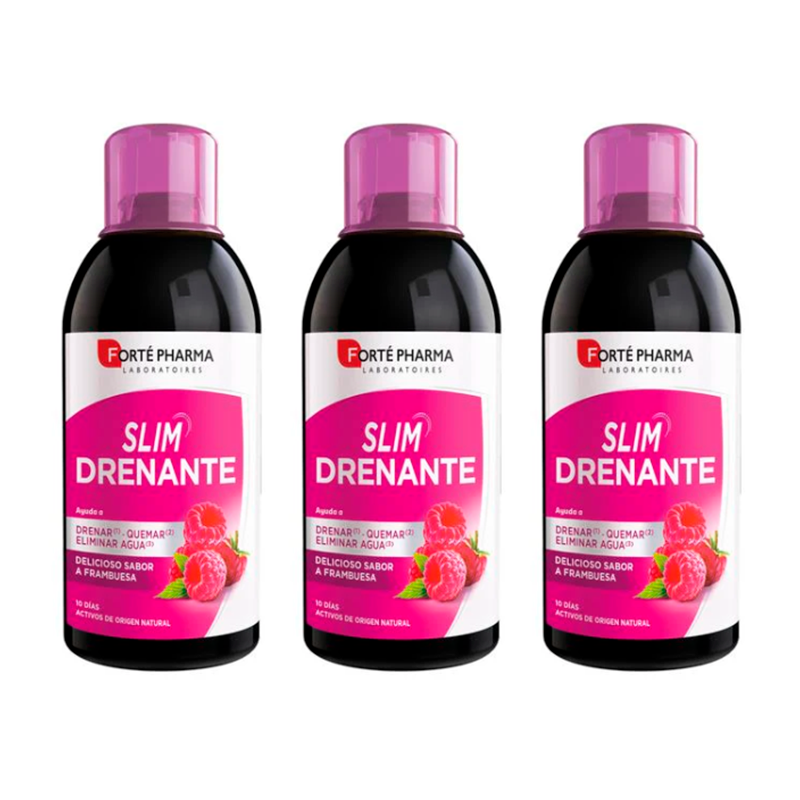 Forté Pharma Triplo Slim Drenante Frambuesa, 3 x 500 ml