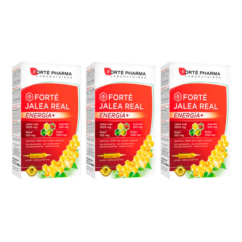 Forté Pharma Triplo Forté Jalea Real Energía+, 3 x 20 ampollas