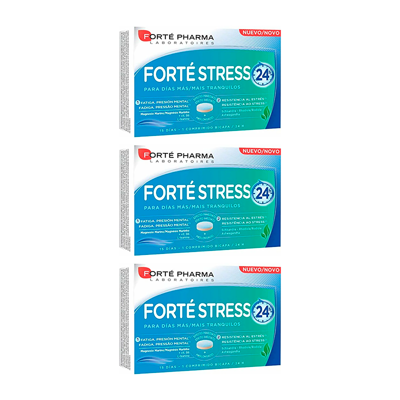Forté Pharma Triplo Forté Stress 24H, 3 x 15 comprimidos