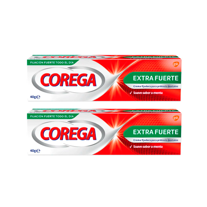 Corega Duplo Super Ultra Crema Extra Fuerte, 2 x 40 gr