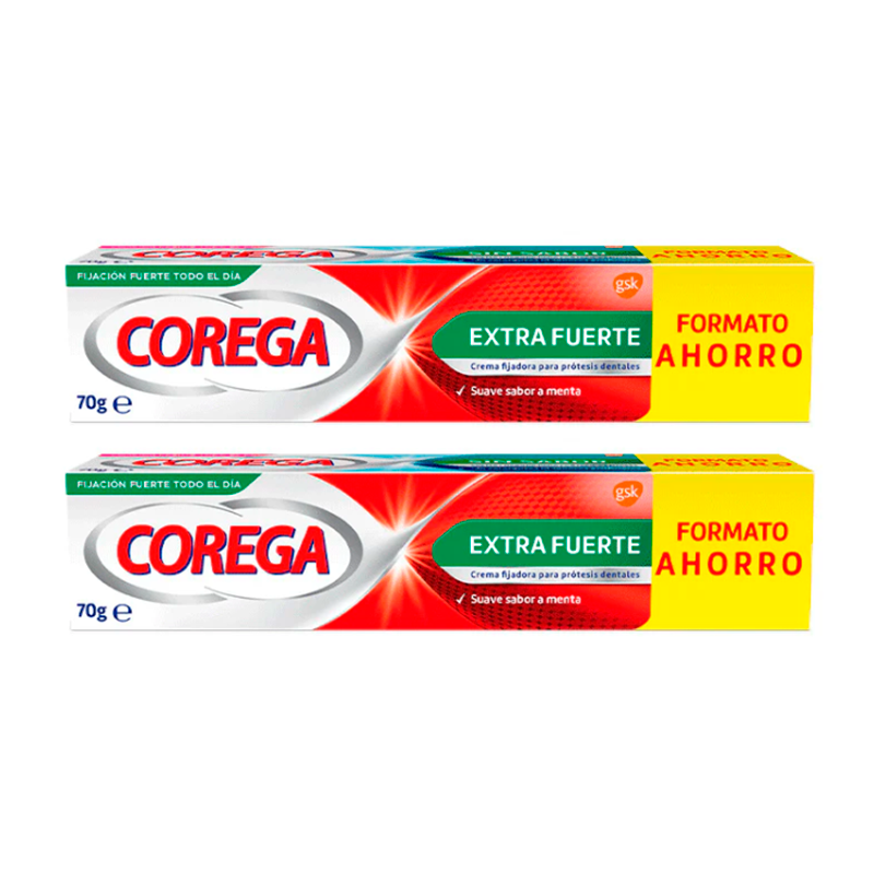 Corega Duplo Super Ultra Crema Extra Fuerte, 2 x 70 gr