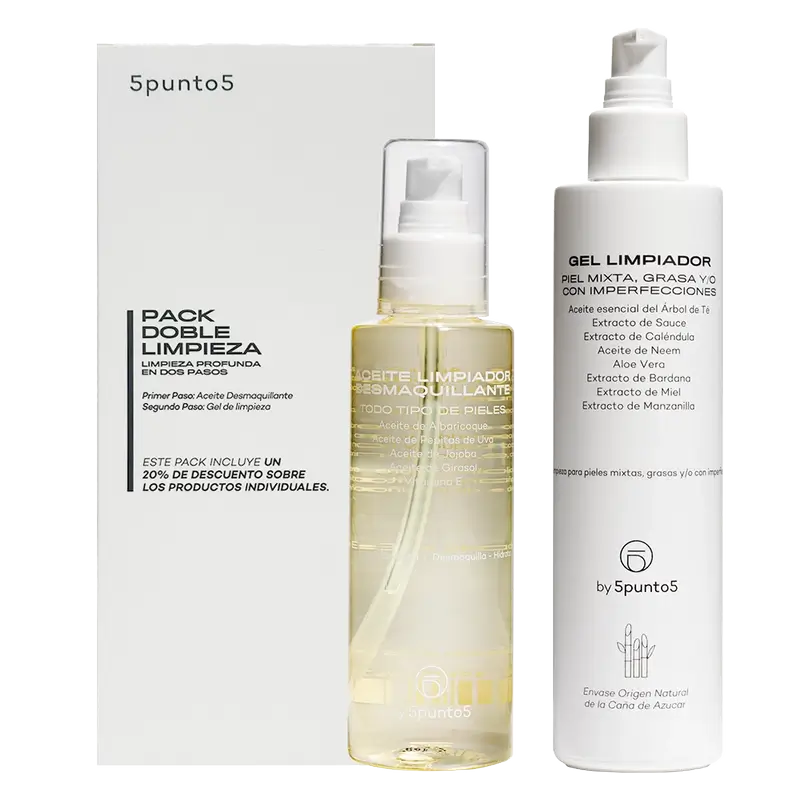 5Punto5 Pack Doble Limpieza Pieles Mixtas/Grasas, 400 gr