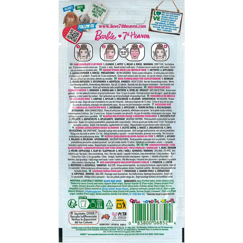 7 Heaven Mascarilla Arcilla Chocolate Rosa Barbie