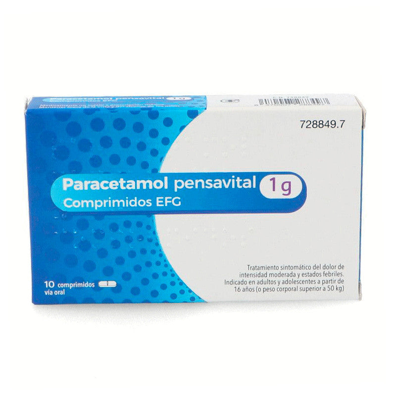 Paracetamol Pensavital Efg 1 gr, 10 comprimidos