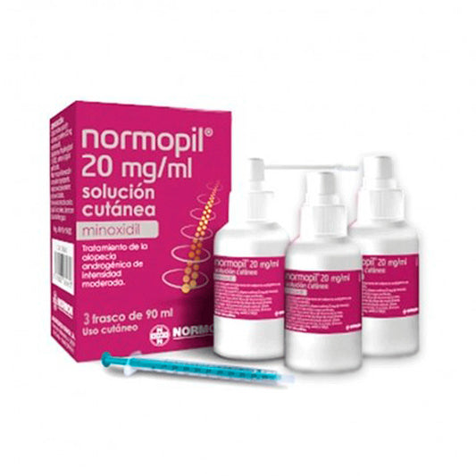 Normopil 20 mg/ ml 3 Frascos Solucion Cutanea, 90 ml
