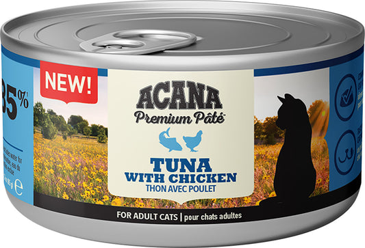 Acana Feline Premium Pate Atun Y Pollo 24X85Grs comida húmeda para gatos
