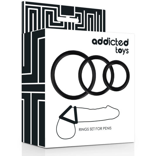 Addicted Toys Set Anillos Pene Negro