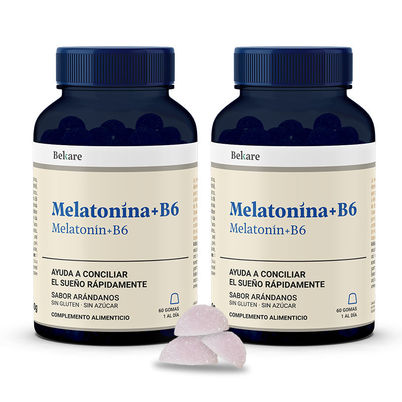 Bekare Melatonina + B6, 2 x 60 gominolas para dormir​