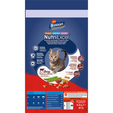 Brekkies Excel Feline Adult Buey, 3,5 kg, pienso para gatos
