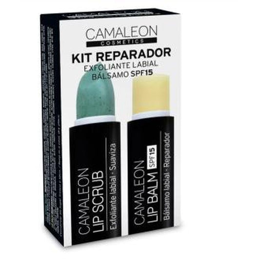 Camaleon Cosmetics Camaleon Kit Reparador Labial+Exfoliante Melon. 