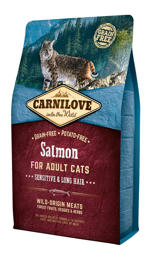 Carnilove Feline Adult Salmon Sensitive Long Hair 2Kg pienso para gatos