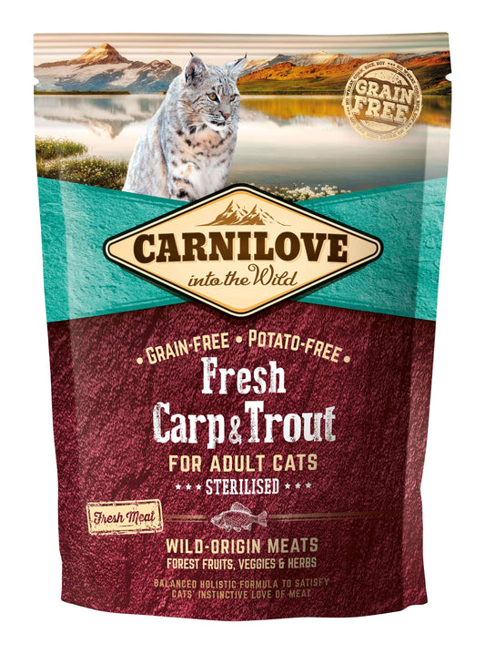 Carnilove Feline Adult Esterilizado Fresh Carpa Trucha 400Gr pienso para gatos