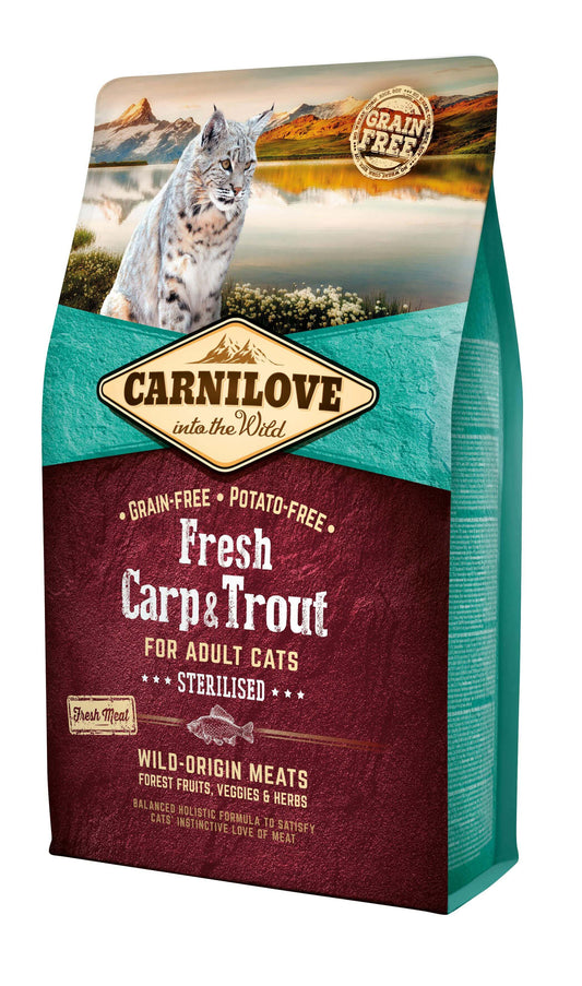 Carnilove Feline Adult Esterilizado Fresh Carpa Trucha 2Kg pienso para gatos