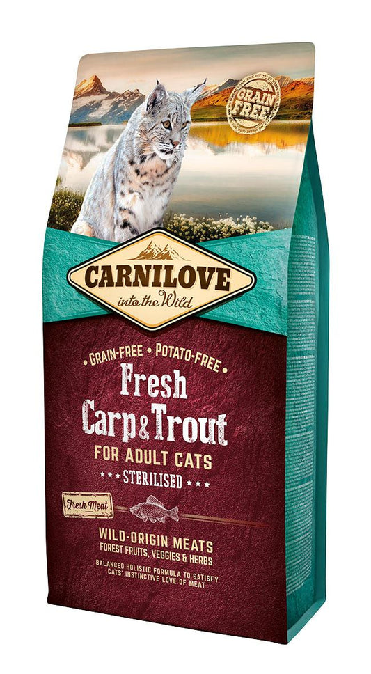 Carnilove Feline Adult Fresh Carpa Trucha 6Kg pienso para gatos