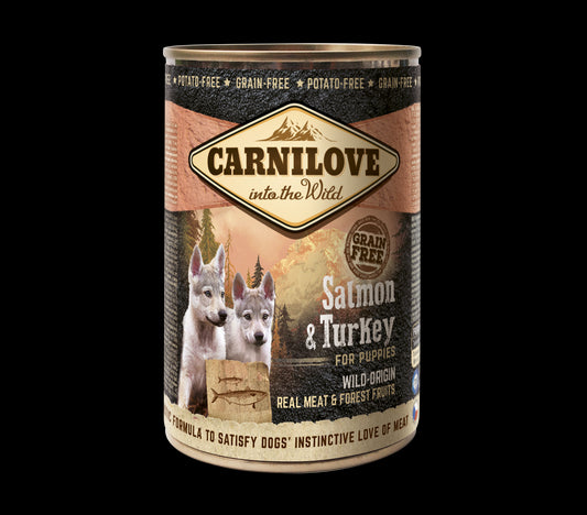 Carnilove Canine Puppy Salmon Pavo Caja 6X400Gr comida húmeda para perros