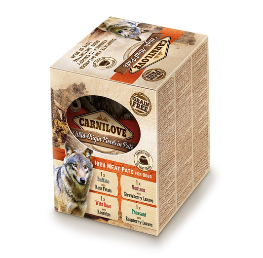 Carnilove Canine Adult Pouch Pate Multipack 4X300Gr , comida húmeda para perros