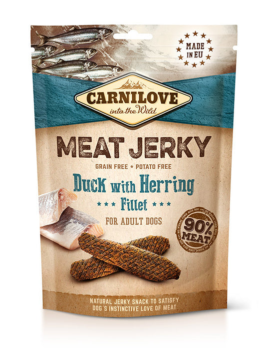 Carnilove Jerky Pato Y Arenques Filetes 12X100Gr snack para perros