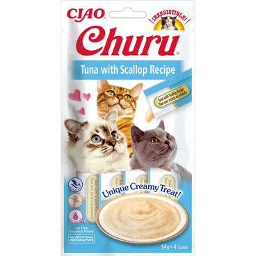Churu Gato Receta De Atún Con Vieira 4X14Gr