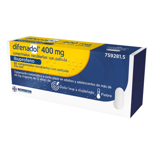 Difenadol , 400 mg 20 comprimidos recubiertos