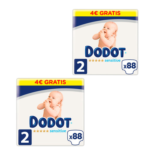 Dodot Pack 2 X Bebé Seco Extra- Jumbo Pack Talla 4 (10-15kg), 62 Unidades