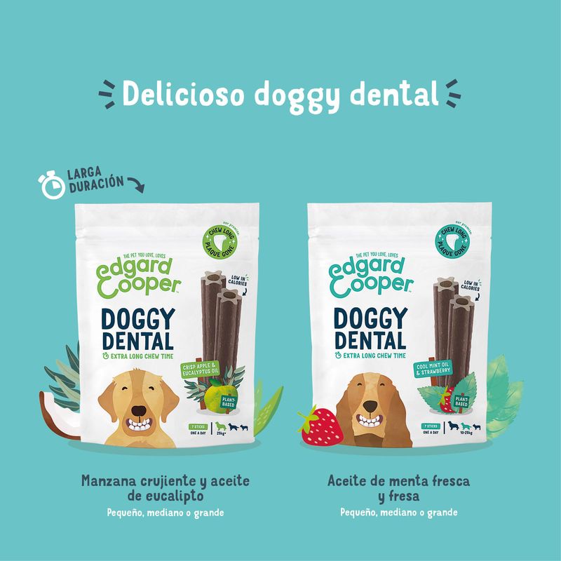 Edgar & Cooper Snack Dental Para Perros 8x120g Adult  Manzana y Eucalipto Pequeño