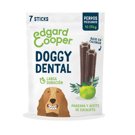 Edgar & Cooper Snack Dental Para Perros 8x175g Adult  Manzana y Eucalipto Mediano