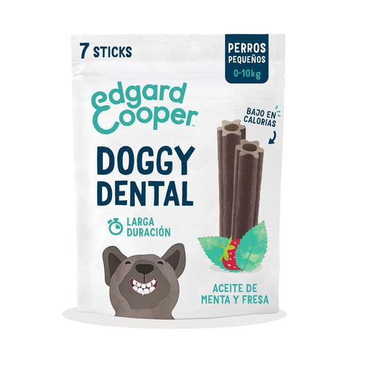 Edgar & Cooper Snack Dental Para Perros 8x120g Adult  Fresa y Menta Pequeño