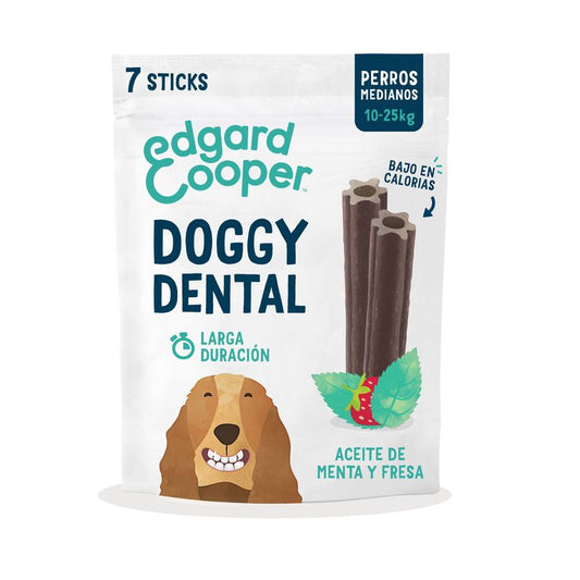 Edgar & Cooper Snack Dental Para Perros 8x175g Adult  Fresa y Menta Mediano