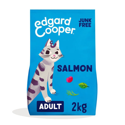 Edgar & Cooper Pienso Para Gatos 2kg Adult  Salmón Fresco Del Atlántico, Arándanos, Albahaca Y Eneldo