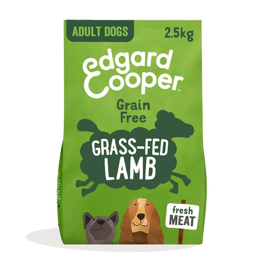 Edgar & Cooper Pienso Para Perros 2.5kg Cordero Alimentado Con Pasto, Manzana, Zanahoria, Remolacha Y Arándanos Frescos