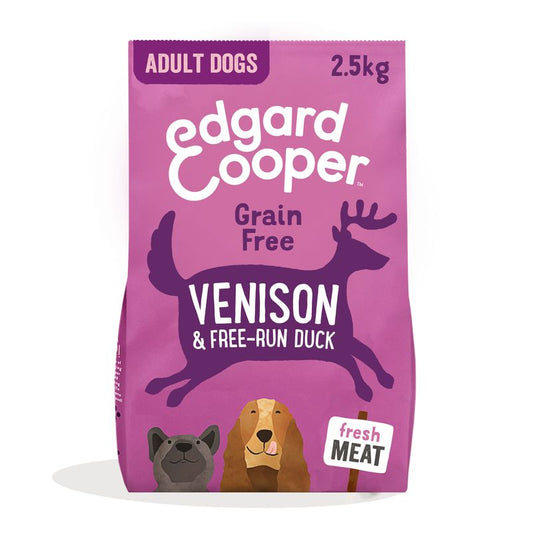 Edgar & Cooper Pienso Para Perros 2.5kg Carne De Venado Y Pato De Granja, Manzana, Remolacha, Pera Y Arándanos Frescos