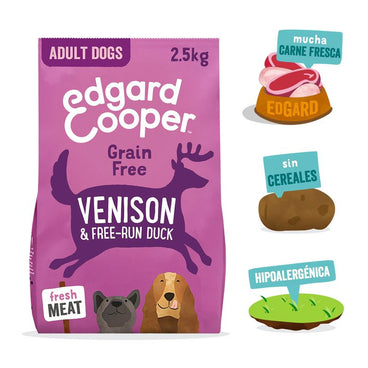 Edgar & Cooper Pienso Para Perros 2.5kg Carne De Venado Y Pato De Granja, Manzana, Remolacha, Pera Y Arándanos Frescos
