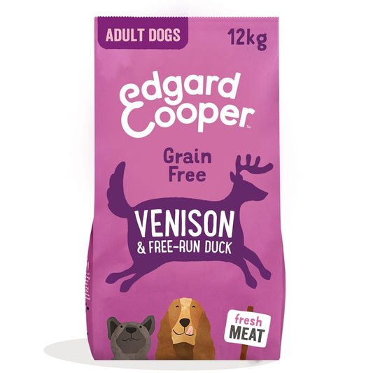 Edgar & Cooper Pienso Para Perros 12kg Carne De Venado Y Pato De Granja, Manzana, Remolacha, Pera Y Arándanos Frescos