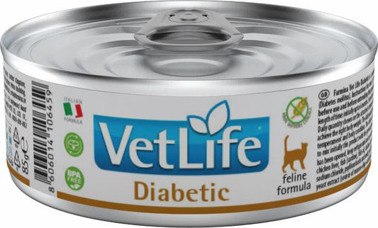 Farmina Vet Life Natural Diet Cat Diabetic 12X85Gr, comida húmeda para gatos