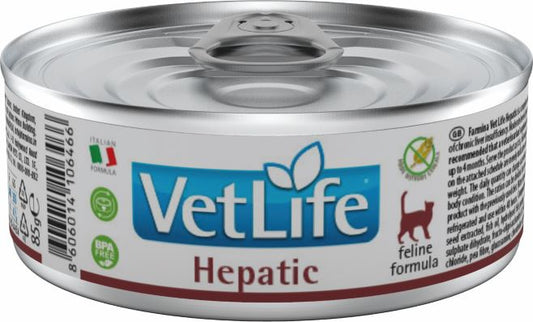 Farmina Vet Life Natural Diet Cat Hepatic 12X85Gr, comida húmeda para gatos