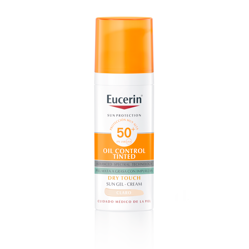 Eucerin Face Oil Control Dry Touch Gel Crema Spf50+ Tinted Light, 50 ml