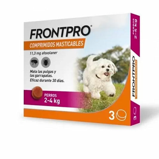 Frontpro Antiparasitario Para Perros, 3 Comprimidos Masticables 2-4 Kg (S)