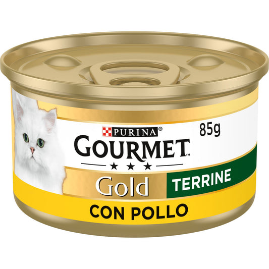 Gourmet Gold Terrine Pollo Caja 24X85Gr, comida húmeda para gatos