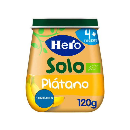 Hero Baby Solo Tarrito De Plátano 6x120 Gr, +4 Meses
