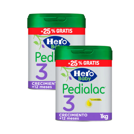 Pack 2 X Hero Baby Pedialac 3 Leche 800 gr+ 25%